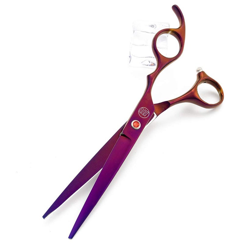 Moontay Professional 7.0" Dog Grooming Scissors Set, 4-pieces Straight, Upward Curved, Downward Curved, Thinning/Blending Shears for Dog, Cat and Pets, JP Stainless Steel, Purple - Image 5